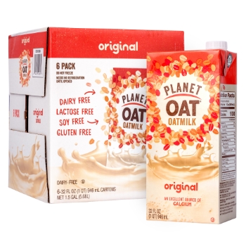 Planet Oat Oat Milk Cartons, Original, 32 oz, 6/Pack