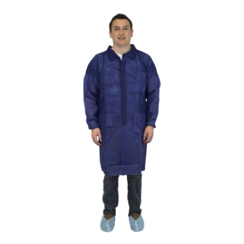 The Safety Zone XL Lab Coat with Pockets, Blue, 30 Lab Coats/Case