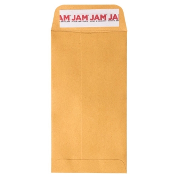 JAM Paper #7 Coin Business Recycled Envelopes with Peel and Seal Closure, 3 1/2&quot; x 6 1/2&quot;, Brown Kraft Manila, 100/BX
