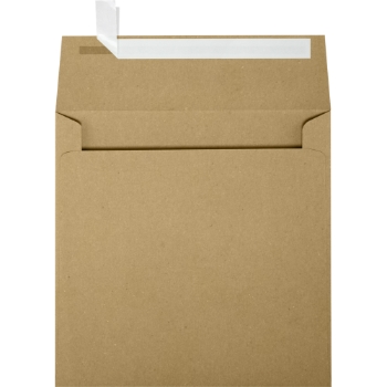 JAM Paper Square Invitation Envelopes, 70 lb, 6 1/2&quot; x 6 1/2&quot;, Grocery Bag Brown, 250/Carton