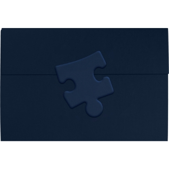 JAM Paper LuxPaper Puzzle Piece Certificate Holders, 100 lb, 6-1/2&quot; x 9-1/2&quot;, Nautical Blue Linen, 100/Carton