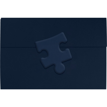 JAM Paper LuxPaper Puzzle Piece Certificate Holders, 100 lb, 9-1/2&quot; x 12&quot;, Nautical Blue Linen, 100/Carton