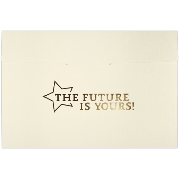 JAM Paper LuxPaper Future Is Yours Certificate Holders, 100 lb, 6-1/2&quot; x 9-1/2&quot;, Gold Foil, Natural Linen, 250/Carton