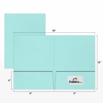 JAM Paper Presentation Folders, 100, 9&quot; x 12&quot;, Seafoam, 25/Carton