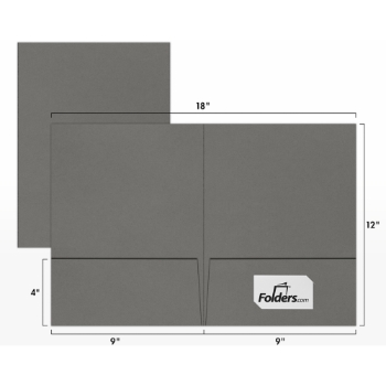 JAM Paper Presentation Folders, 100 lb, 9&quot; x 12 &quot;, Smoke, 25/Carton