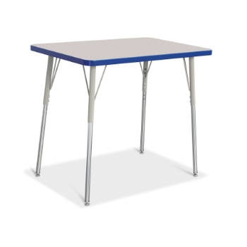 Jonti-Craft Rectangle Activity Table, A-Height, 36&quot; W x 24-31&quot; H x 24&quot; D, Freckled Gray/Blue/Gray