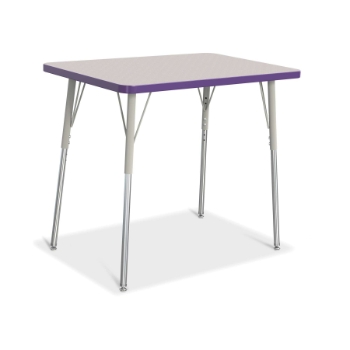 Jonti-Craft Rectangle Activity Table, A-Height, 36&quot; W x 24-31&quot; H x 24&quot; D, Freckled Gray/Purple/Gray