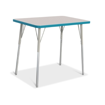 Jonti-Craft Rectangle Activity Table, A-Height, 36&quot; W x 24-31&quot; H x 24&quot; D, Freckled Gray/Teal/Gray