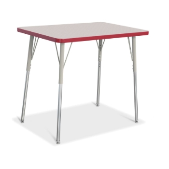 Jonti-Craft Rectangle Activity Table, A-Height, 36&quot; W x 24-31&quot; H x 24&quot; D, Freckled Gray/Red/Gray