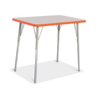 Jonti-Craft Rectangle Activity Table, A-Height, 36&quot; W x 24-31&quot; H x 24&quot; D, Freckled Gray/Orange/Gray