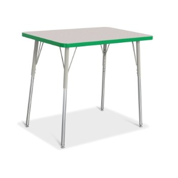 Jonti-Craft Rectangle Activity Table, A-Height, 36&quot; W x 24-31&quot; H x 24&quot; D, Freckled Gray/Green/Gray