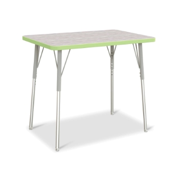 Jonti-Craft Rectangle Activity Table, A-Height, 36&quot; W x 24-31&quot; H x 24&quot; D, Driftwood Gray/Key Lime/Gray