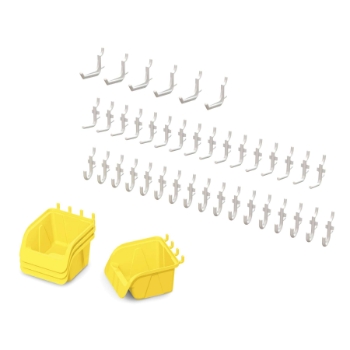 Jonti-Craft Pegboard Hooks &amp; Bins, 4 Bins/39 Jumbo Hooks, 43 Piece Set