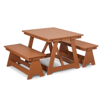 Jonti-Craft EverPlay Small Outdoor Table, 30&quot; W x 23&quot; D, Brown