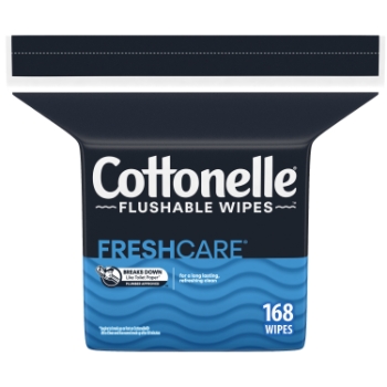 Cottonelle Fresh Care Flushable Wet Wipes, White, 5x7 1/4, 168/Pack, 8 Packs/Carton
