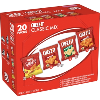 Cheez-It Baked Snack Cheese Crackers, Grab n&#39; Go, Variety Pack, 19.1 oz, 20 Packs/Box, 4 Boxes/Case