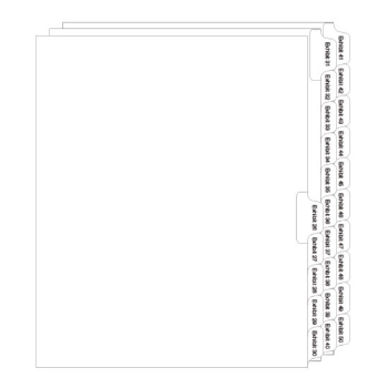 Legal Tabs 91952 Allstate Style Legal Divider Side Tab Exhibit 26-50, 11&quot; x 8-1/2&quot;, White