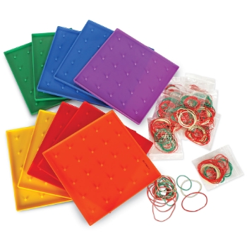 Learning Resources Assorted Geoboards, 7&#188;&quot;, 10/Set