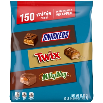 Mars Mini Variety, Snickers, Twix, Milky Way 150 Pieces/Bag