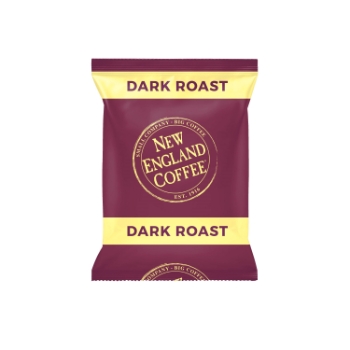 New England Coffee Pre-Measured Ground Coffee, French Roast, Dark Roast, 2.5 oz. Bag, 24/CS