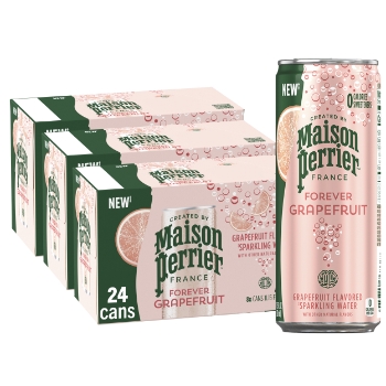 Maison Perrier Sparkling Water Cans, Pink Grapefruit, 330 mL, 8/Pack, 3 Packs/Case