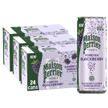 Maison Perrier Sparkling Water Cans, Blackberry, 330 mL, 8/Pack, 3/Case