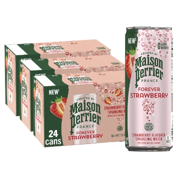 Maison Perrier Sparkling Water Cans, Strawberry, 330 mL, 8/Pack, 3 Packs/Case