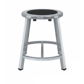 National Public Seating 18&quot; Titan Stool, Black Steel Seat, Grey Frame