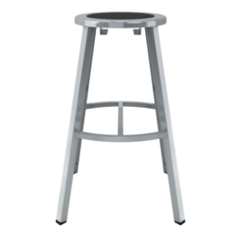 National Public Seating 30&quot; Titan Stool, Black Steel Seat, Grey Frame