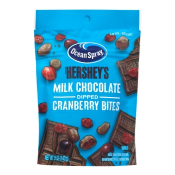 Hershey&#39;s Milk Chocolate Dipped Cranberry Bites, 5.0 oz/Bag, 12 Bags/Pack