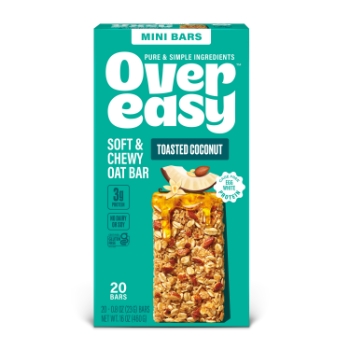 Over Easy Oat Mini Bar, Toasted Coconut, 0.8 oz, 20 Bars/Box, 12 Boxes/Case