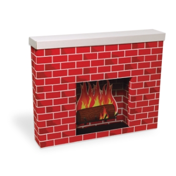 Corobuff Corrugated Tu-Tone Brick Fireplace, 30-1/4&quot;H x 39-1/8&quot;W x 7-1/4&quot;D, Red/Black