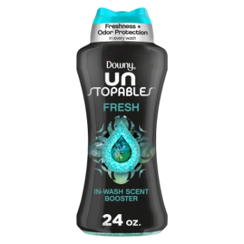 Downy Unstopables In-Wash Laundry Scent Booster Beads, Fresh, 24 oz, 4 Bottles/Carton
