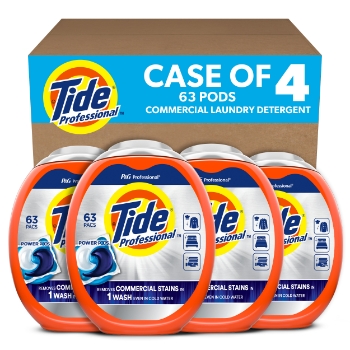 Tide Professional Commercial Power Pods Laundry Detergent, 63 Pods/Tub, 4 Tubs/Carton