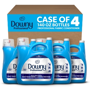 Downy Commercial Liquid Fabric Softener, Clean &amp; Fresh Scent, 140 fl oz, 190 Loads, 4/Carton