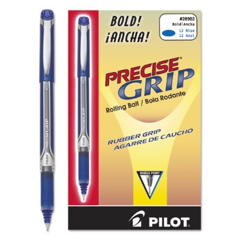 Pilot Precise&#174; Grip Rollerball Pens, Bold Point, Blue Ink, Dozen