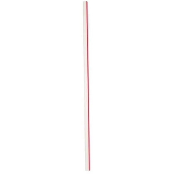 Prime Source Wrapped Jumbo Straw, 10.25 in, White/Red Stripe, 2400/Case