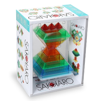 Popular Playthings Sakkaro Geometry Toy, Ages 3-8, 15 Blocks, 100 Games