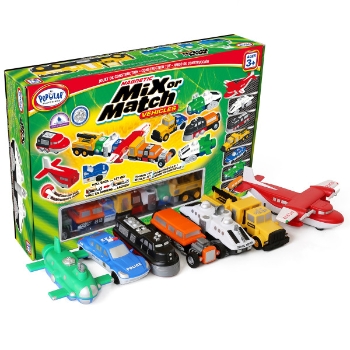 Popular Playthings Magnetic Mix or Match Vehicles Deluxe, Ages 3 and Up, 7 Sets