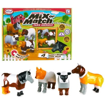 Popular Playthings Magnetic Mix or Match Farm Animals, Ages 2 and Up, 16 Pieces