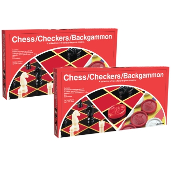 Pressman Toy Chess/Checkers/Backgammon Board Game, 2/Bundle