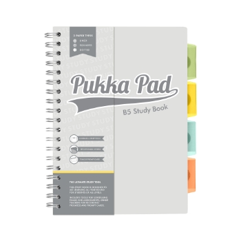 Pukka Pads Planet B5 Study Notebook, 7&quot; x 10&quot;, 160 Sheets, Gray