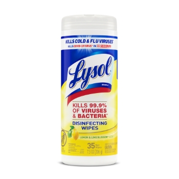 Lysol Disinfecting Wipes, Lemon &amp; Lime Blossom Scent, 35/Canister