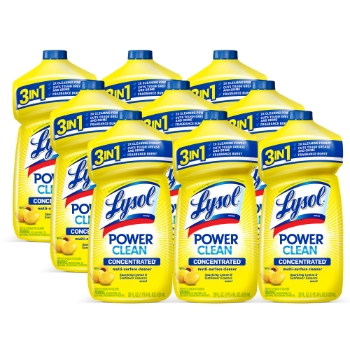 Lysol Power Clean Concentrated Multi-Surface Cleaner, 28 oz, 9/Carton