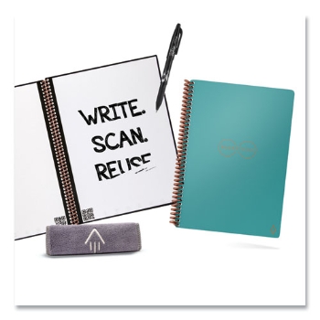 Rocketbook Core Smart Notebook, Lined Rule, 8.8&quot; x 6&quot;, Teal