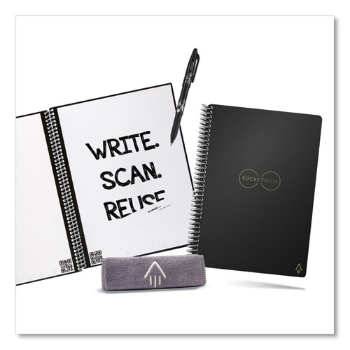 Rocketbook Core Smart Notebook, Dotted Rule, 8.8&quot; x 6&quot;, Black,