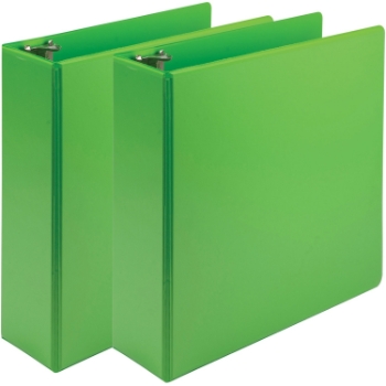 Samsill Earth&#39;s Choice Plant-Based View Binders, 3&quot; Rings, 8 1/2&quot; x 11&quot;, Polypropylene, Lime Green, 2/Pack