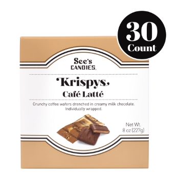 See&#39;s Candies Krispys, Cafe Latte, 8 oz, 30/Pack