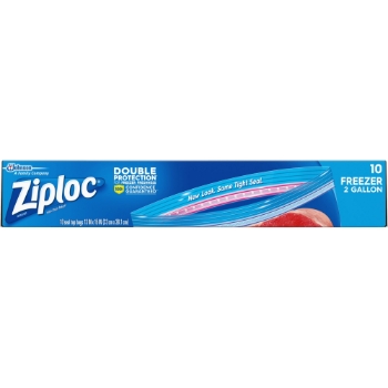 Ziploc Freezer Bags, 2 Gallon, 10/Box