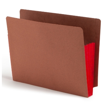 Smead End Tab File Pocket, 3-1/2&quot; Expansion, Letter Size, Redrope with Red Gusset, 10/Box